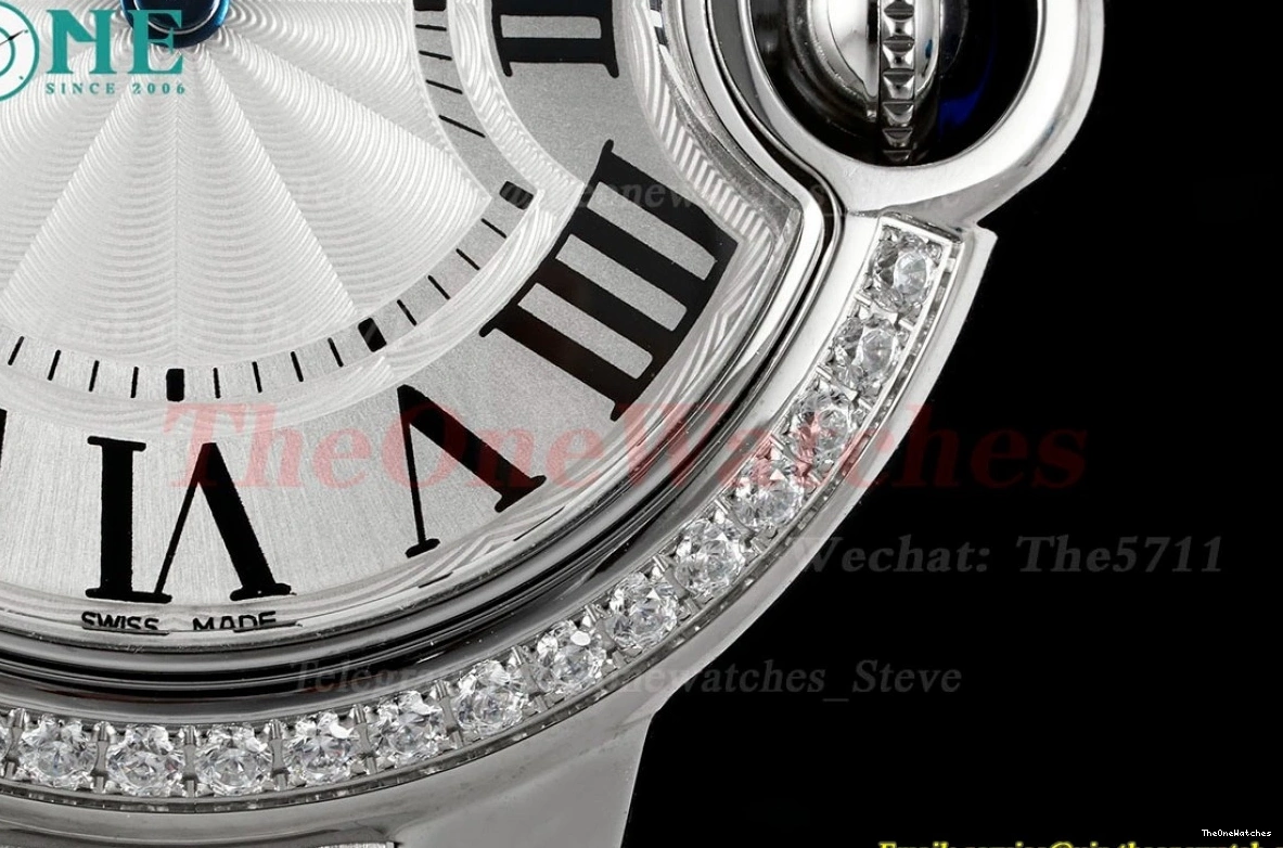 Ballon Dia 33mm White De Bleu SS SS Dial Quartz Cartier AF 0417